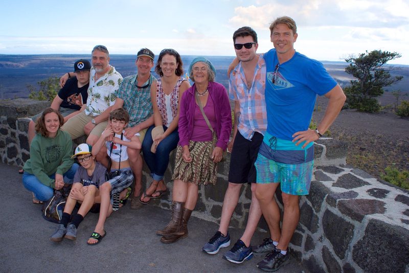 Tam with his extended family at Hawaiʻi Volcanoes National Park