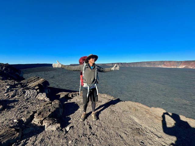 Tam on the summit of Mauna Loa